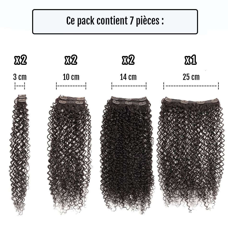 Extension de cheveux à clip afro américain pack