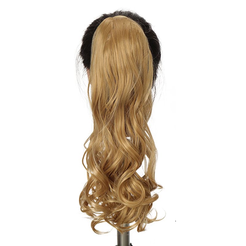 Extension de cheveux à clip blond cendrée ondulée