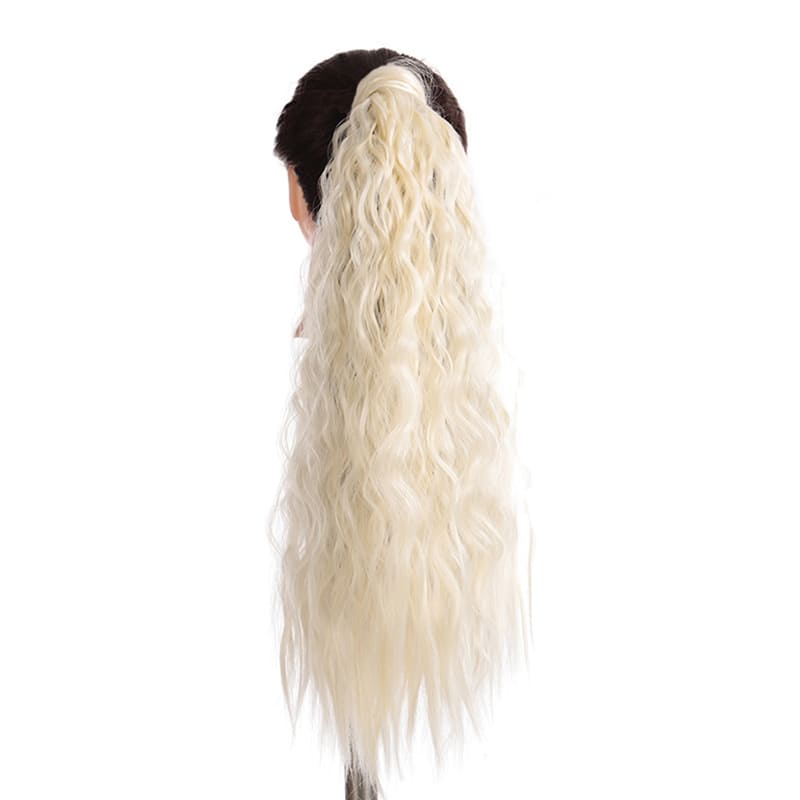 Extension de cheveux blond polaire frisée