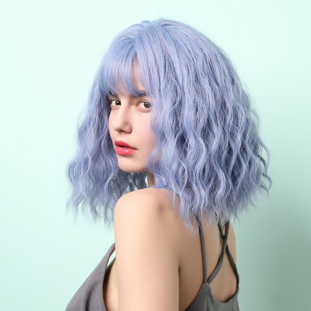 Perruque bleue carré