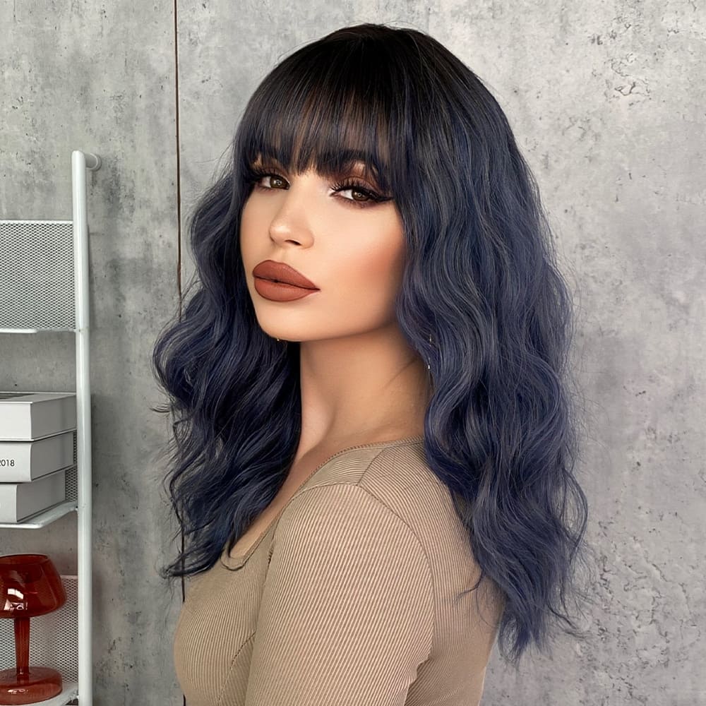 Perruque bleue nuit