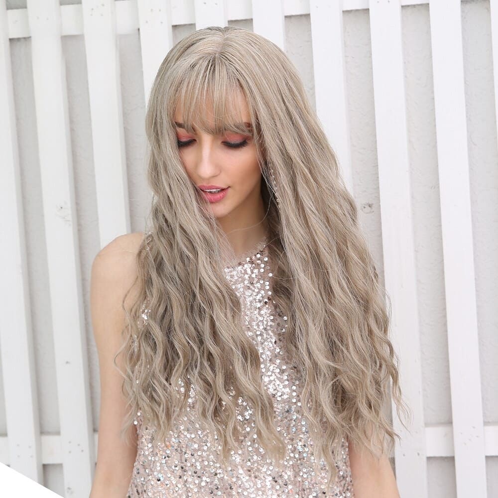 Perruque blonde blanche femme
