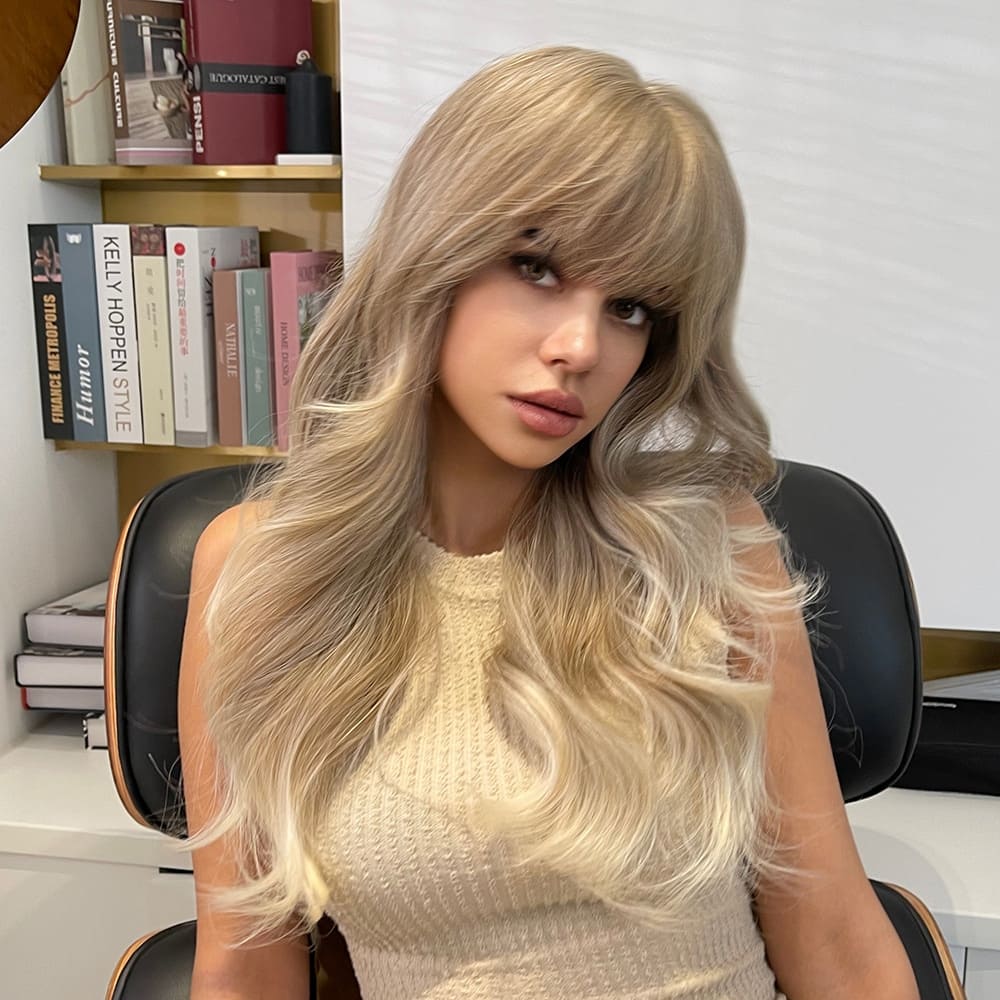 Perruque blonde bonne qualité longue