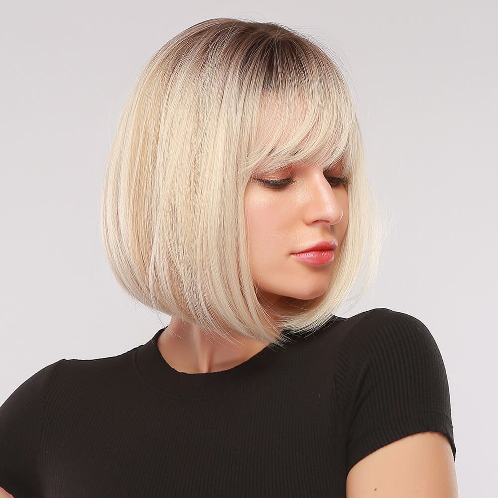 Perruque blonde carré femme