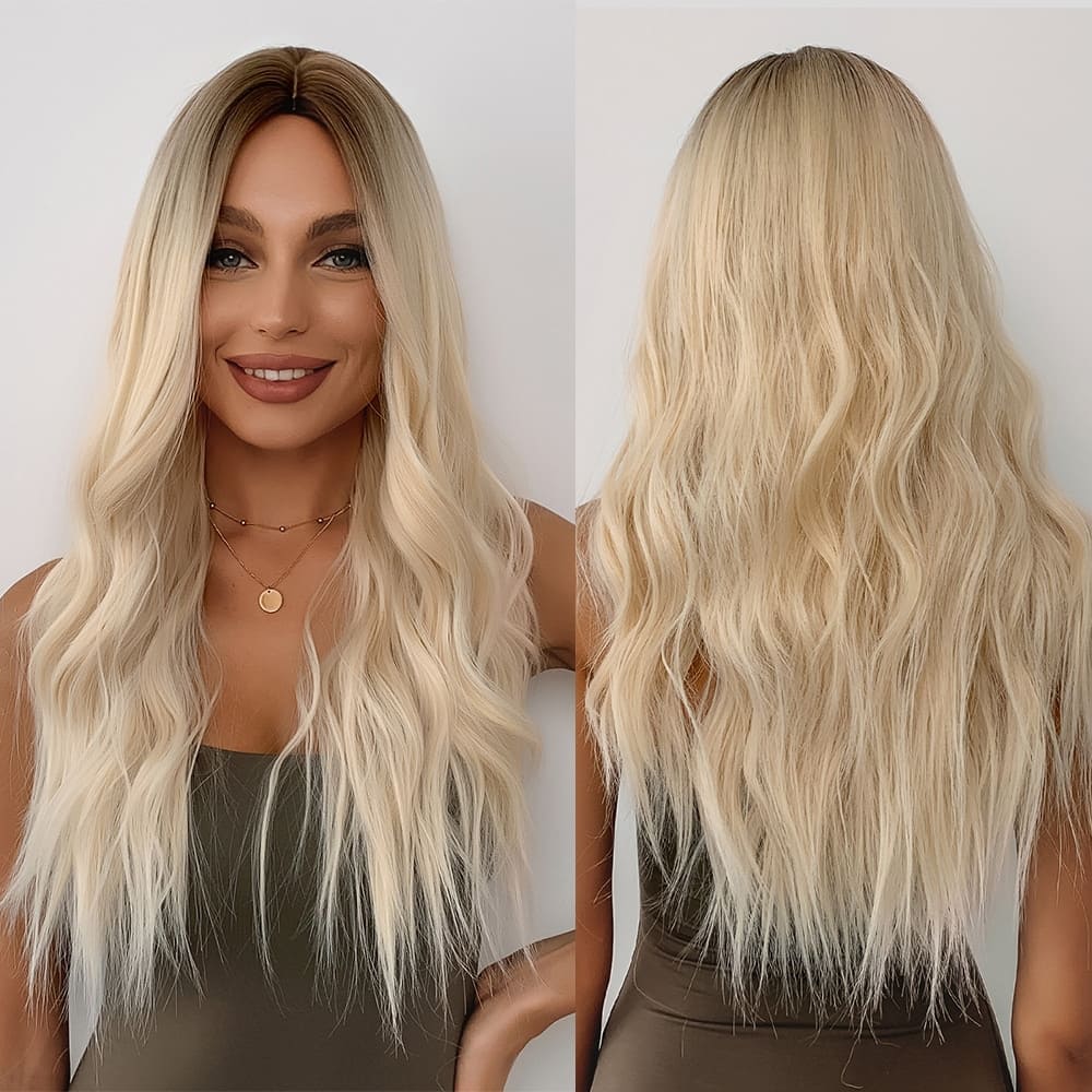 Perruque blonde femme fatale dos