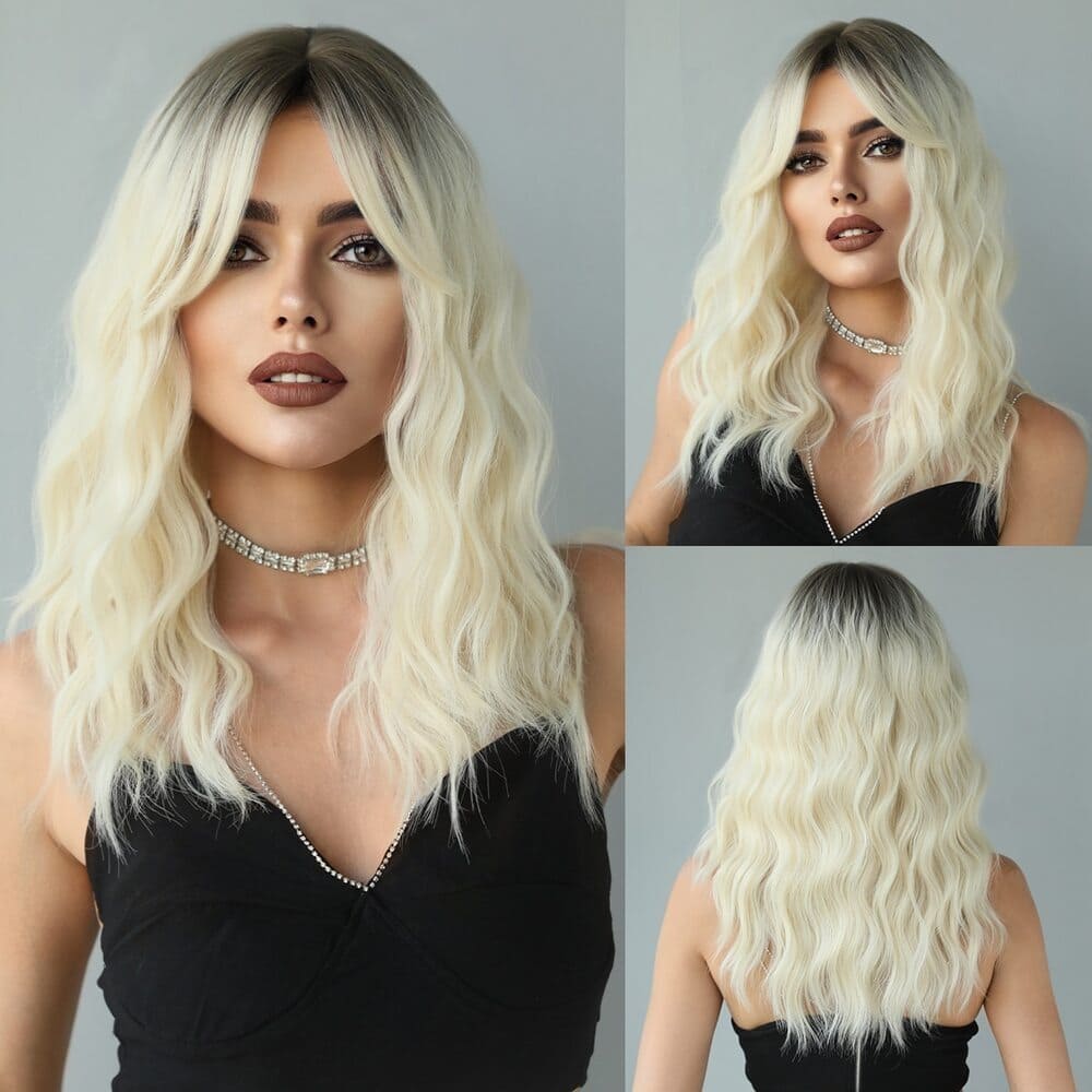 Perruque blonde mèche devant modèle