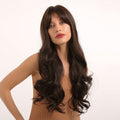 Perruque brune cheveux long