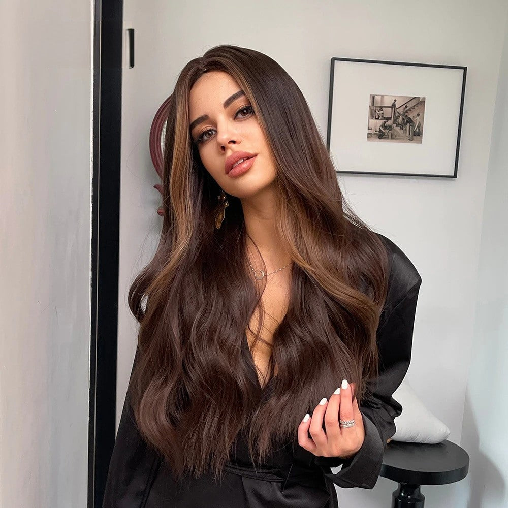 Perruque brune femme