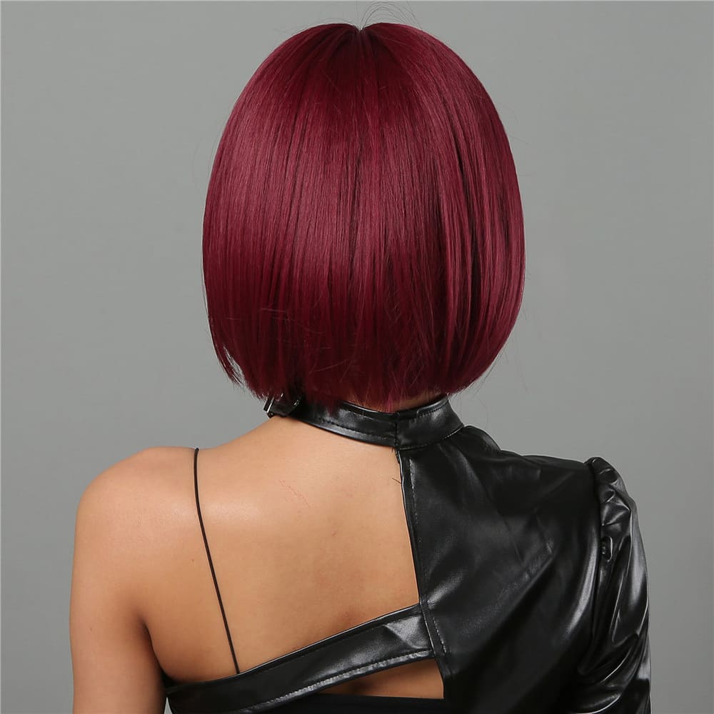 Perruque carré rouge nuque