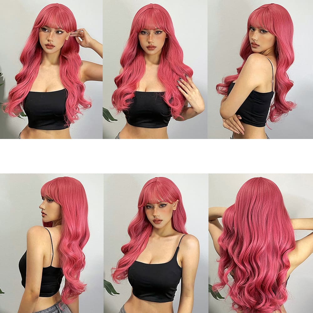 Perruque couleur rose modèle