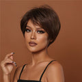 Perruque femme brune courte
