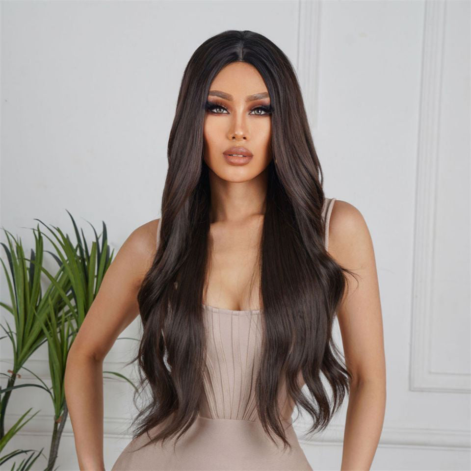 Perruque noire longs cheveux