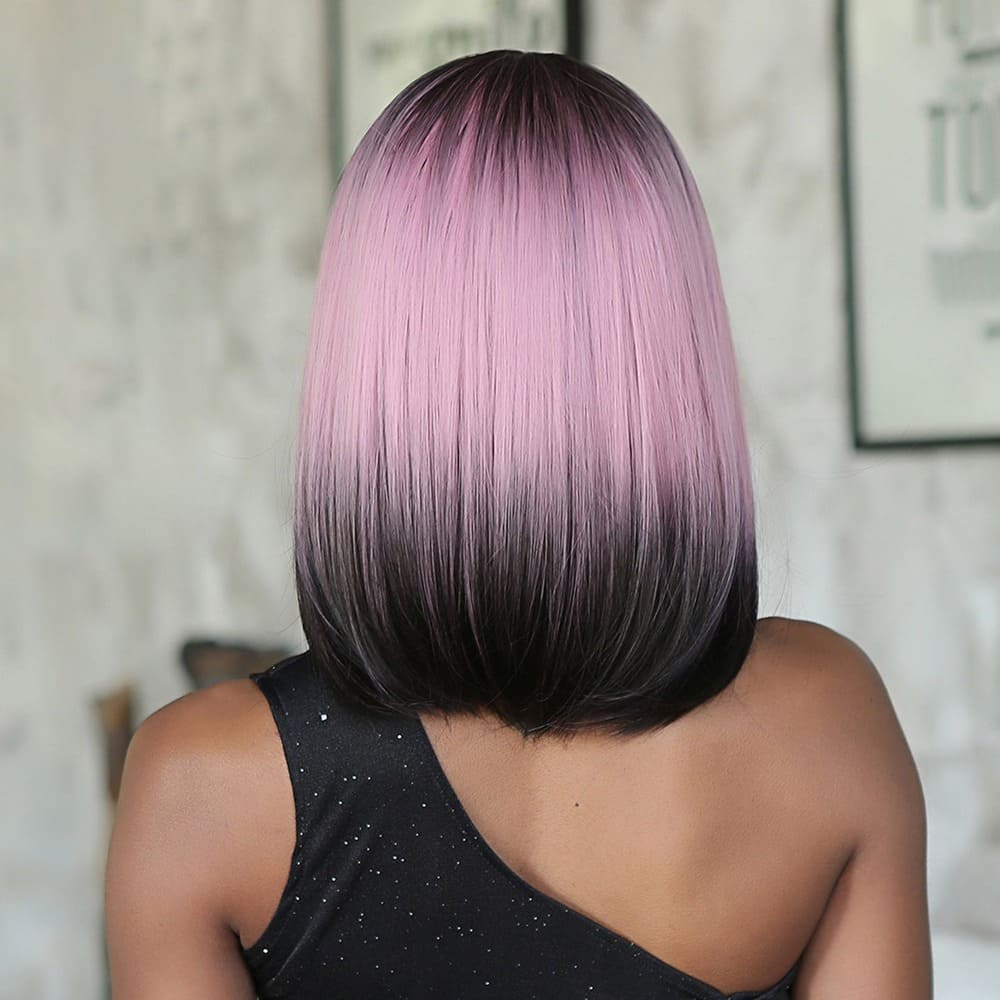 Perruque rose adulte nuque
