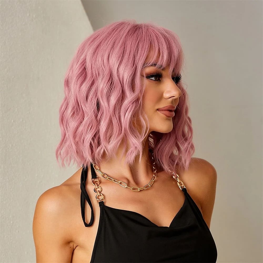 Perruque rose bonbon femme