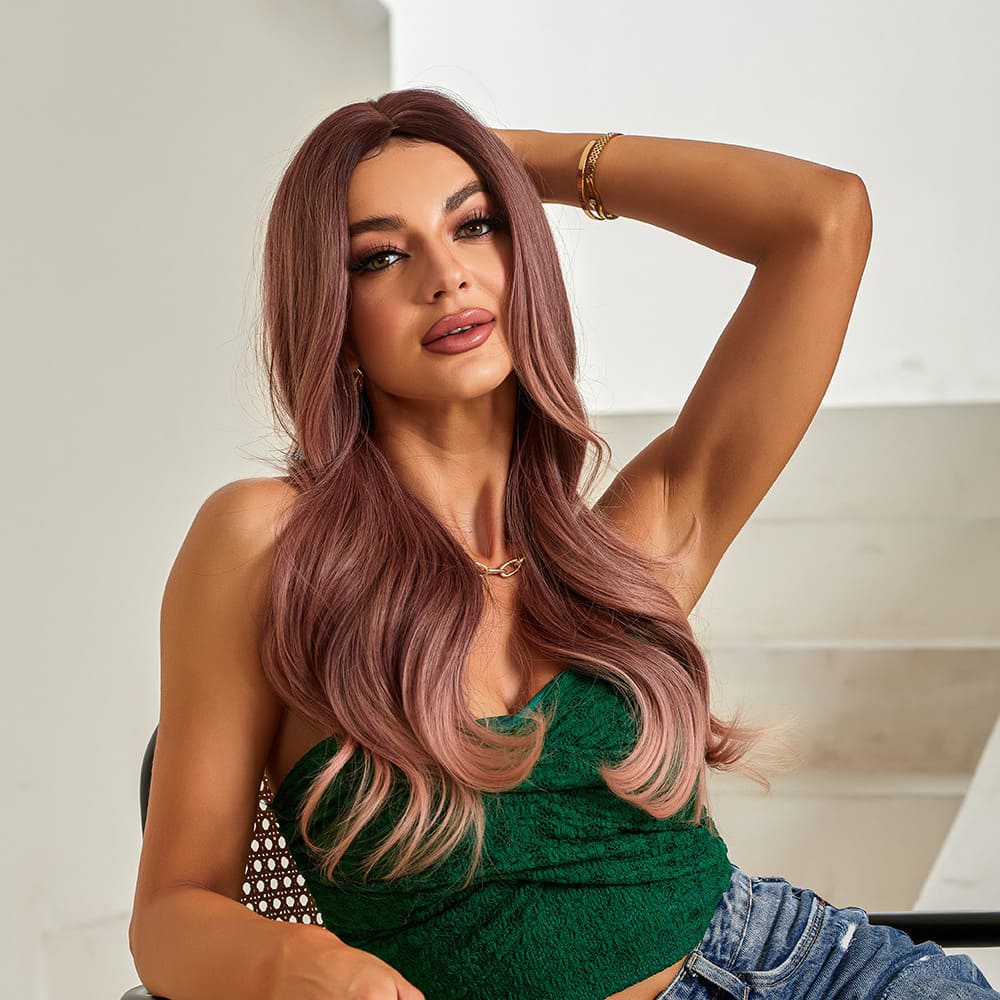 Perruque rose clair