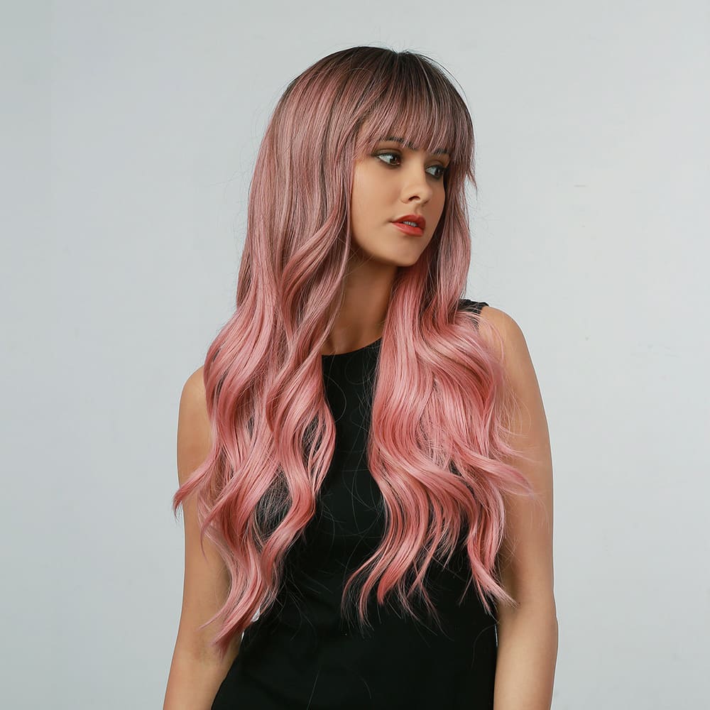 Perruque rose synthétique