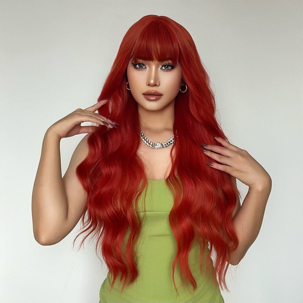 Perruque rouge bouclée femme sensationnel