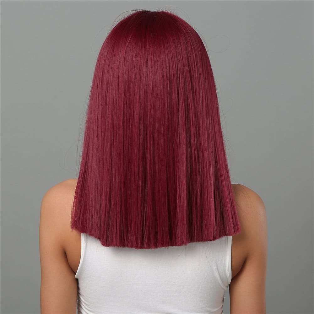 Perruque rouge lisse nuque
