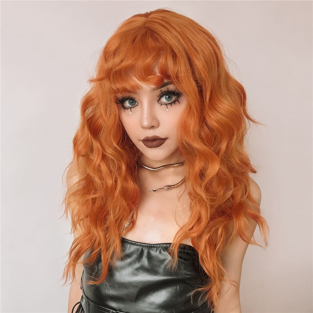 Perruque rousse bouclée femme