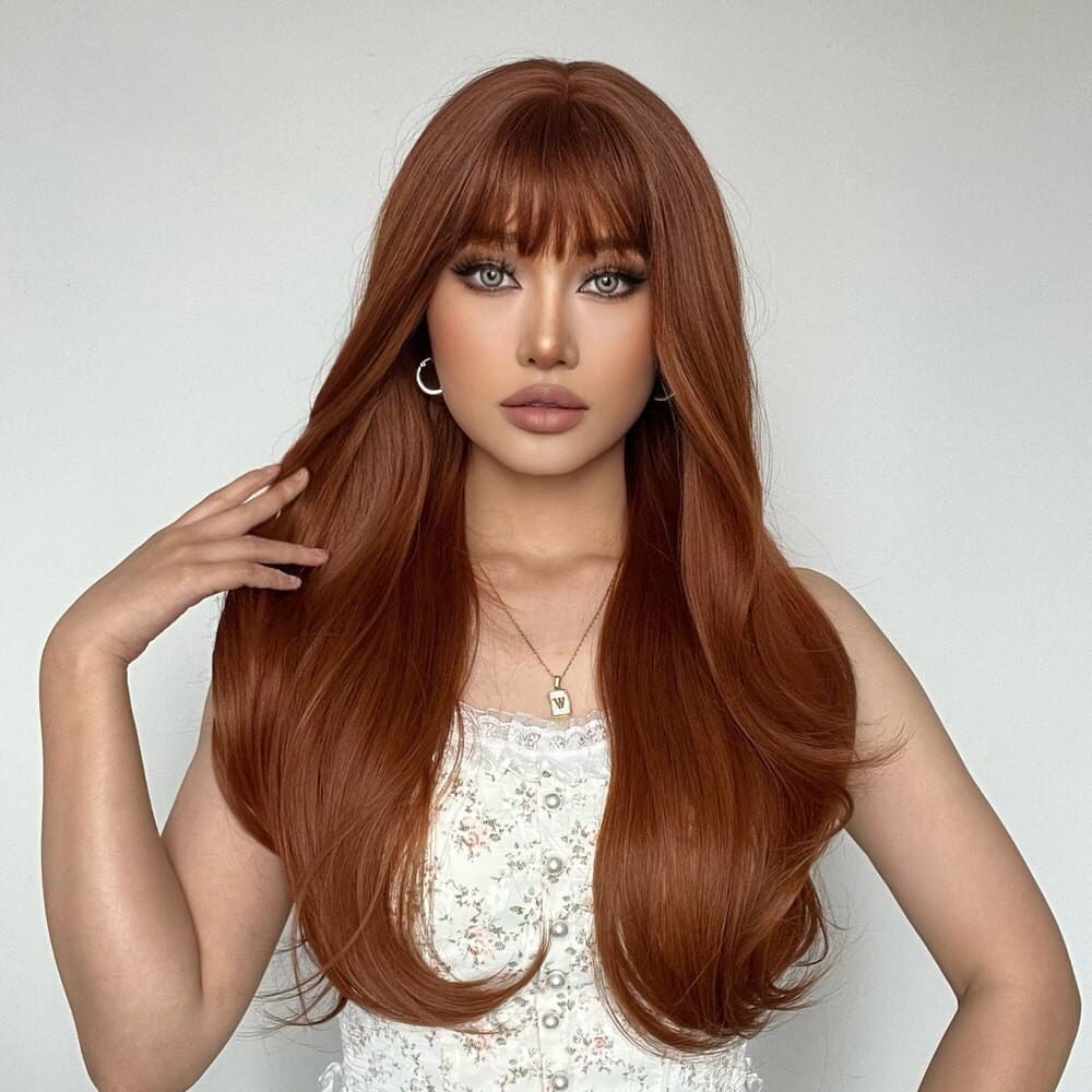 Perruque rousse femme féminité