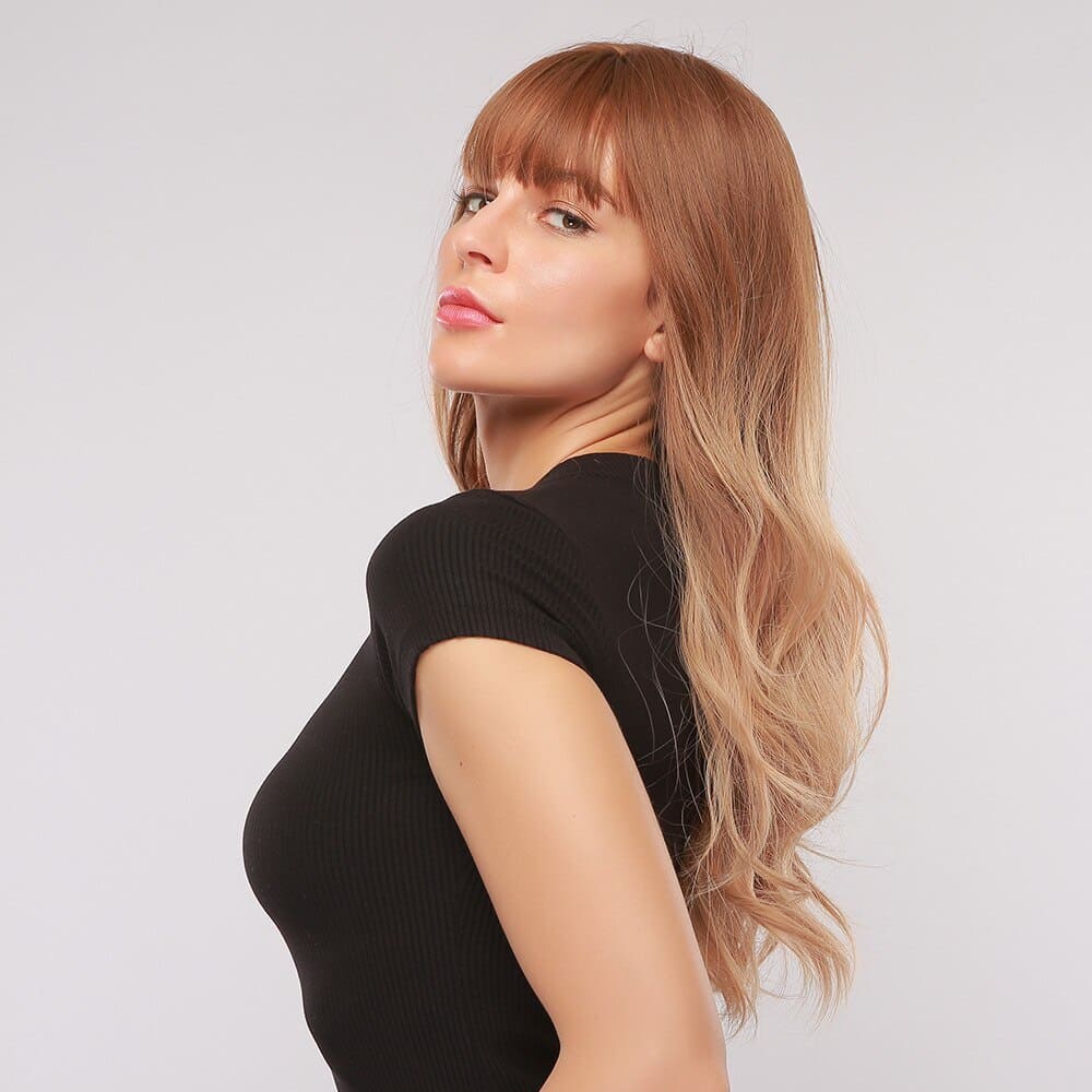 Perruque rousse femme frange charmante