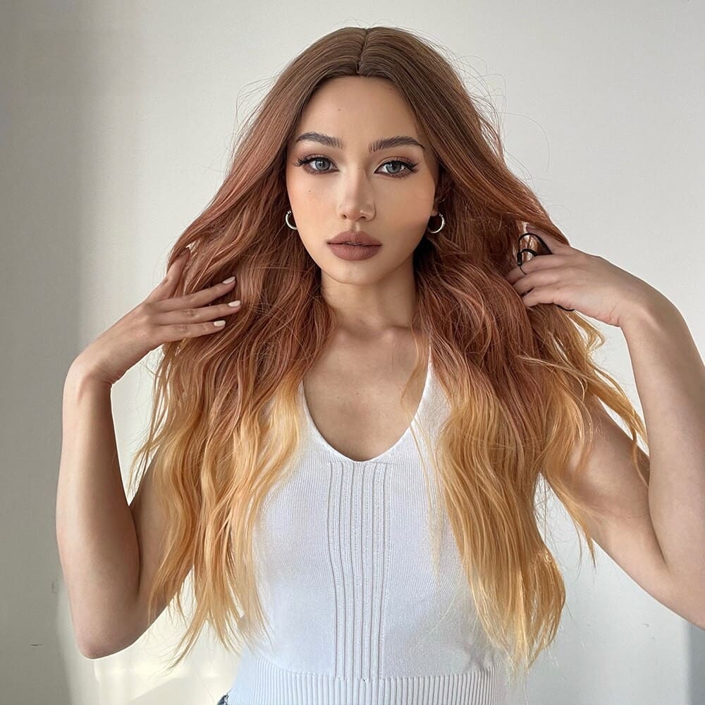 Perruque rousse longue femme