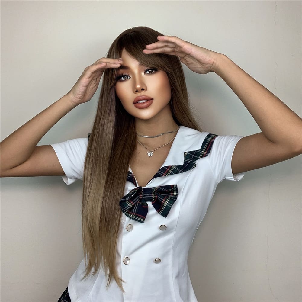 Perruque synthétique lisse femme