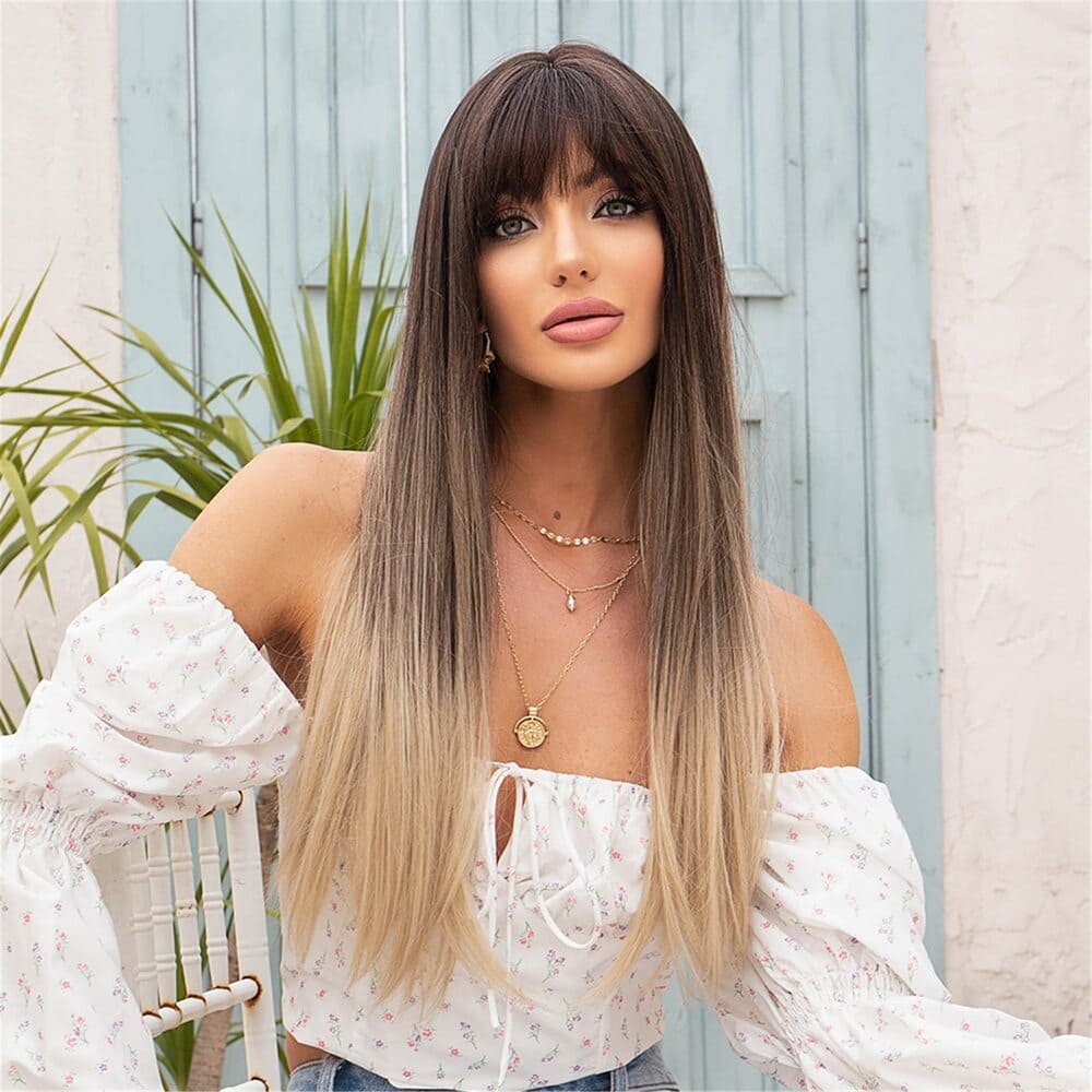 Perruque tie and dye blond brune