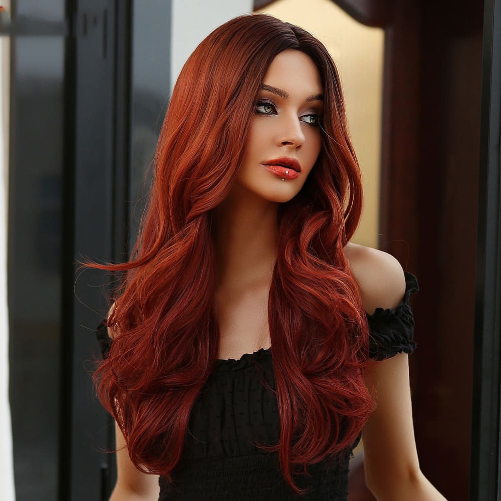 Perruque ultra longue rousse