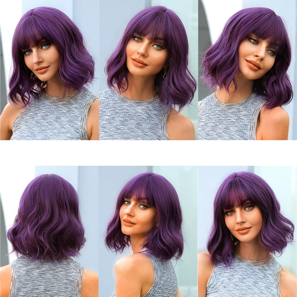 Perruque violette carré modèle