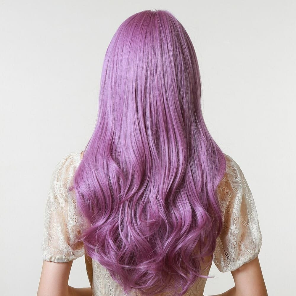 Perruque violette long nuqye