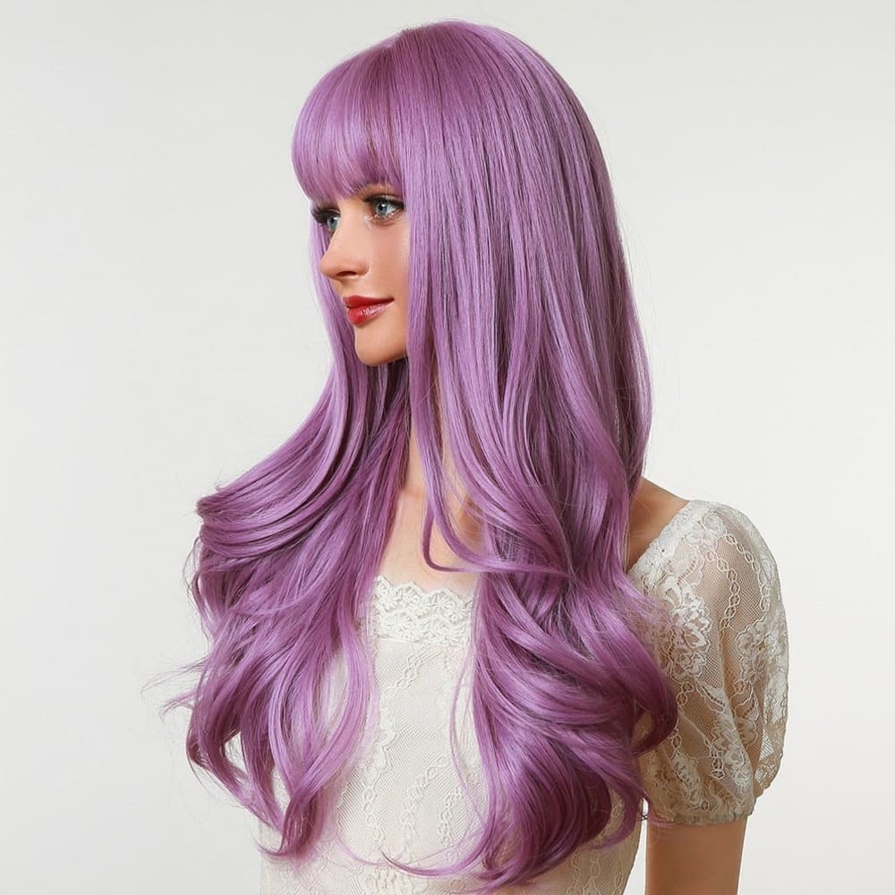 Perruque violette long sexy