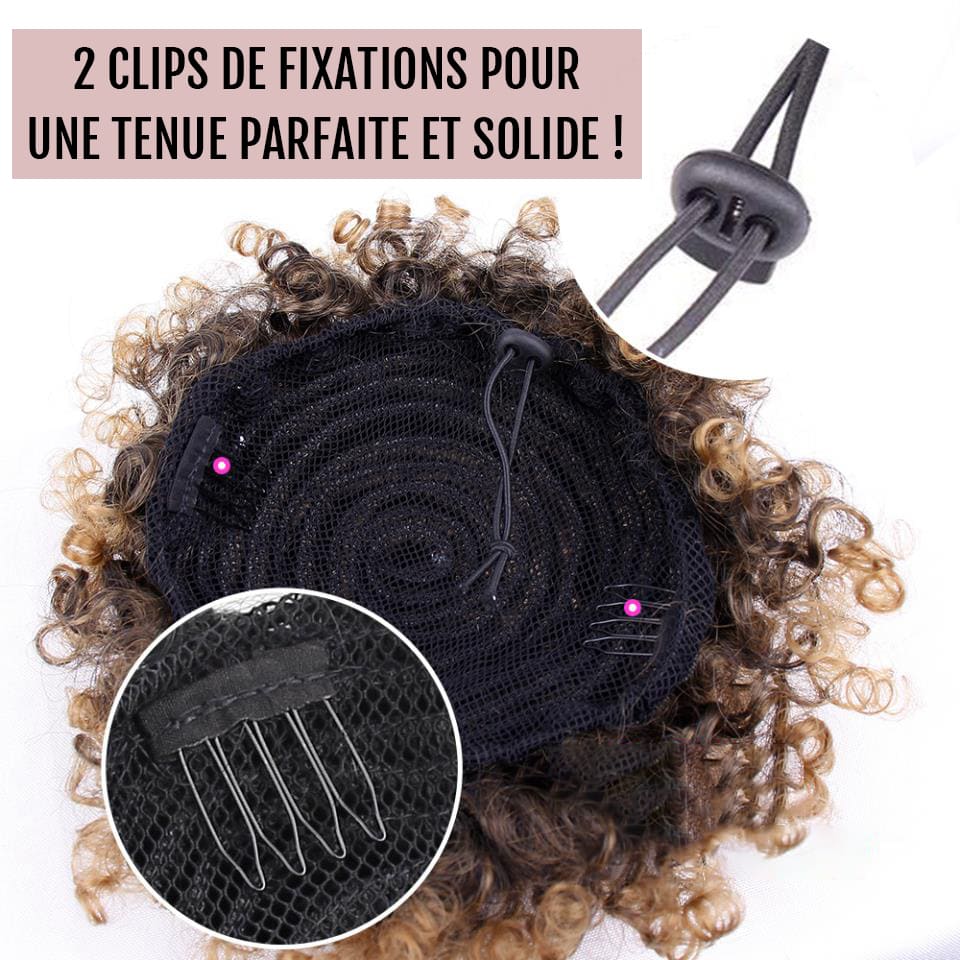 Postiche chignon cheveux afro accroche