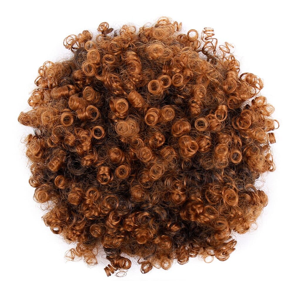 Postiche chignon cheveux afro brun