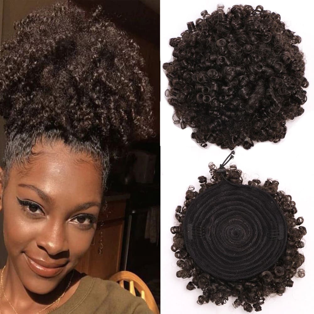 Postiche chignon cheveux afro volume
