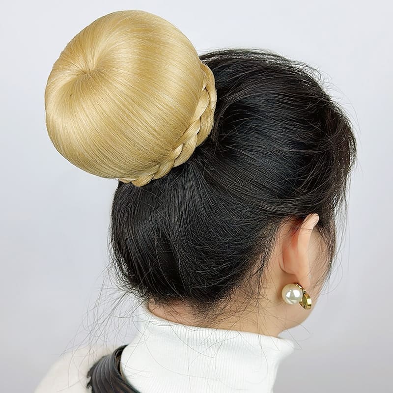 Postiche chignon donut blond
