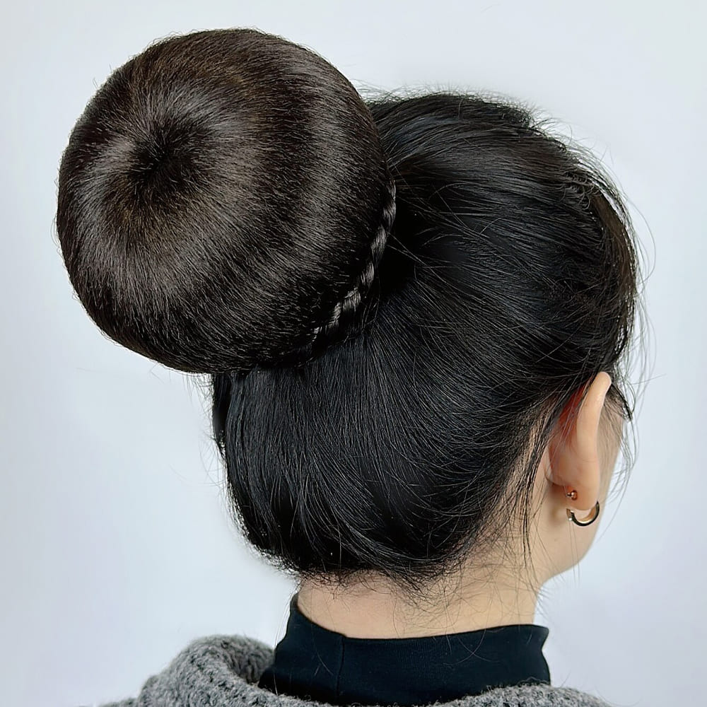 Postiche chignon donut noir