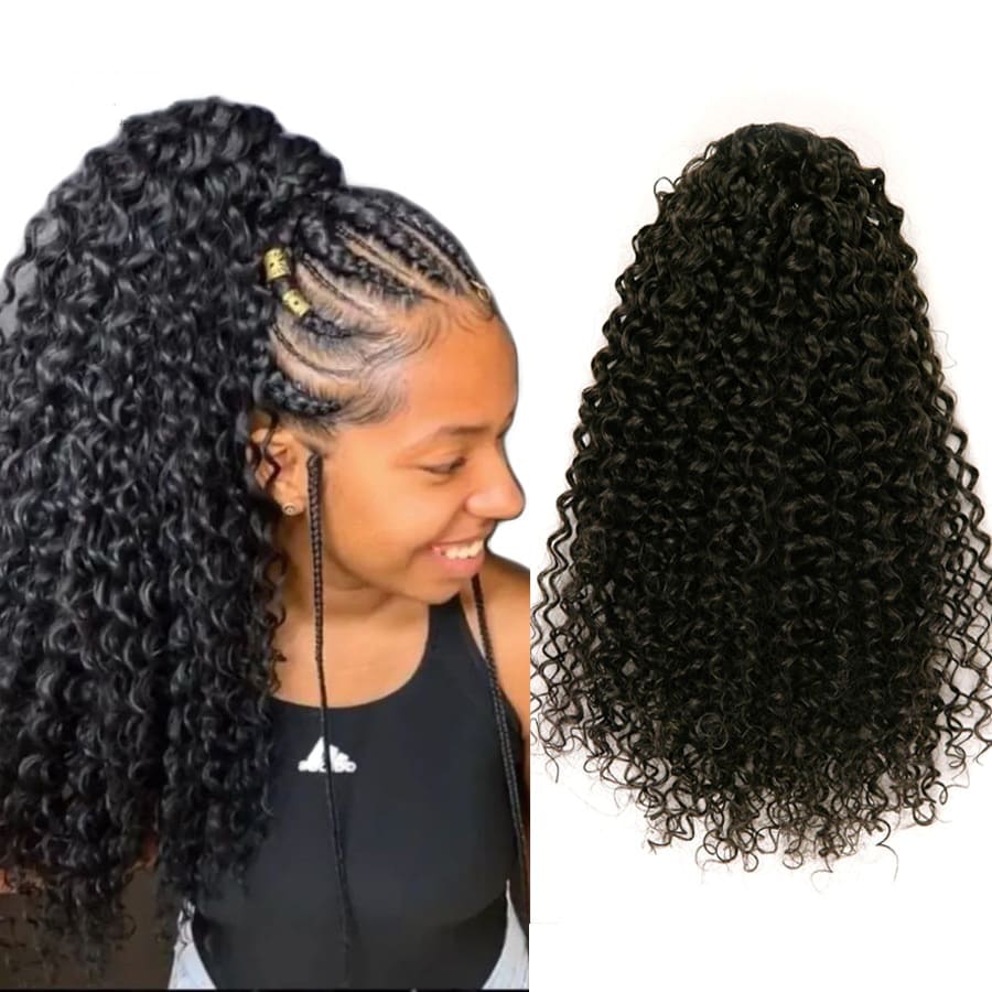 Postiche queue de cheval afro femme