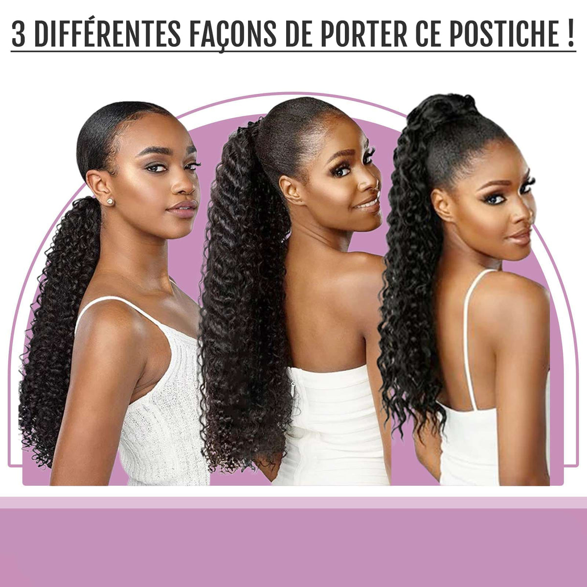 Postiche queue de cheval crépu femme