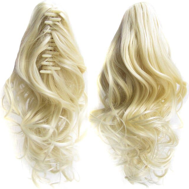 Postiche queue de cheval pince crabe blond clair