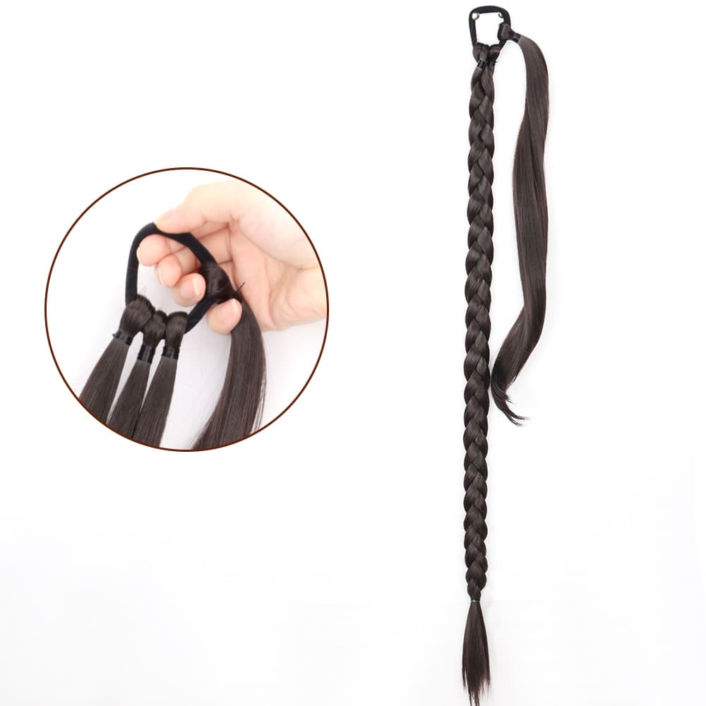 Postiche queue de cheval tresse attache